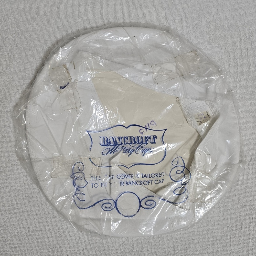 Vintage 1967 The Bancroft White Sailor Military Uniform Hat Cover 6 ⁷/⁸ NOS